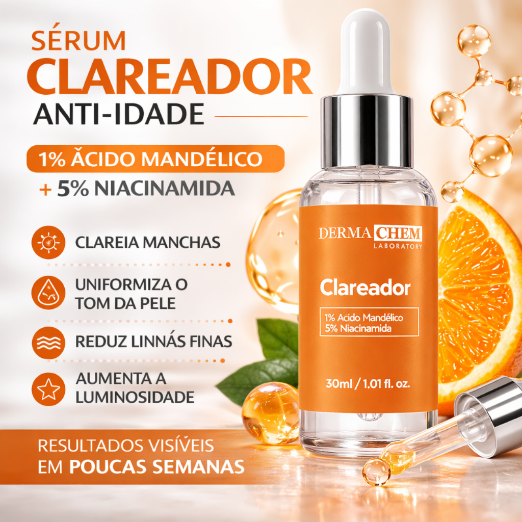 Detalhes do Kit 3 Itens SkinCare Vitamina C Dermachem - Sabonete, Esfoliante,  Sérum Clareador