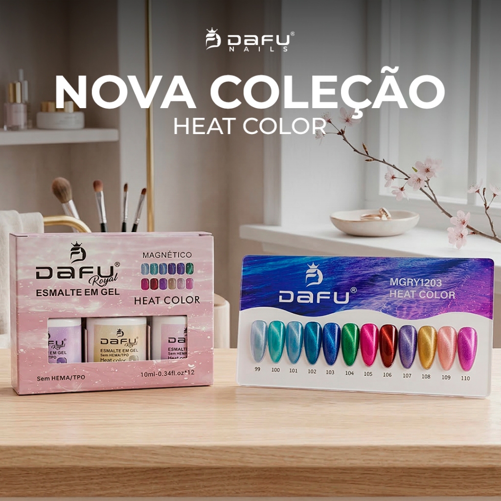 Kit 12 Esmaltes em Gel Magnético Lançamento Olho de Gato Cat Eye Nail Designer Manicure Dafu