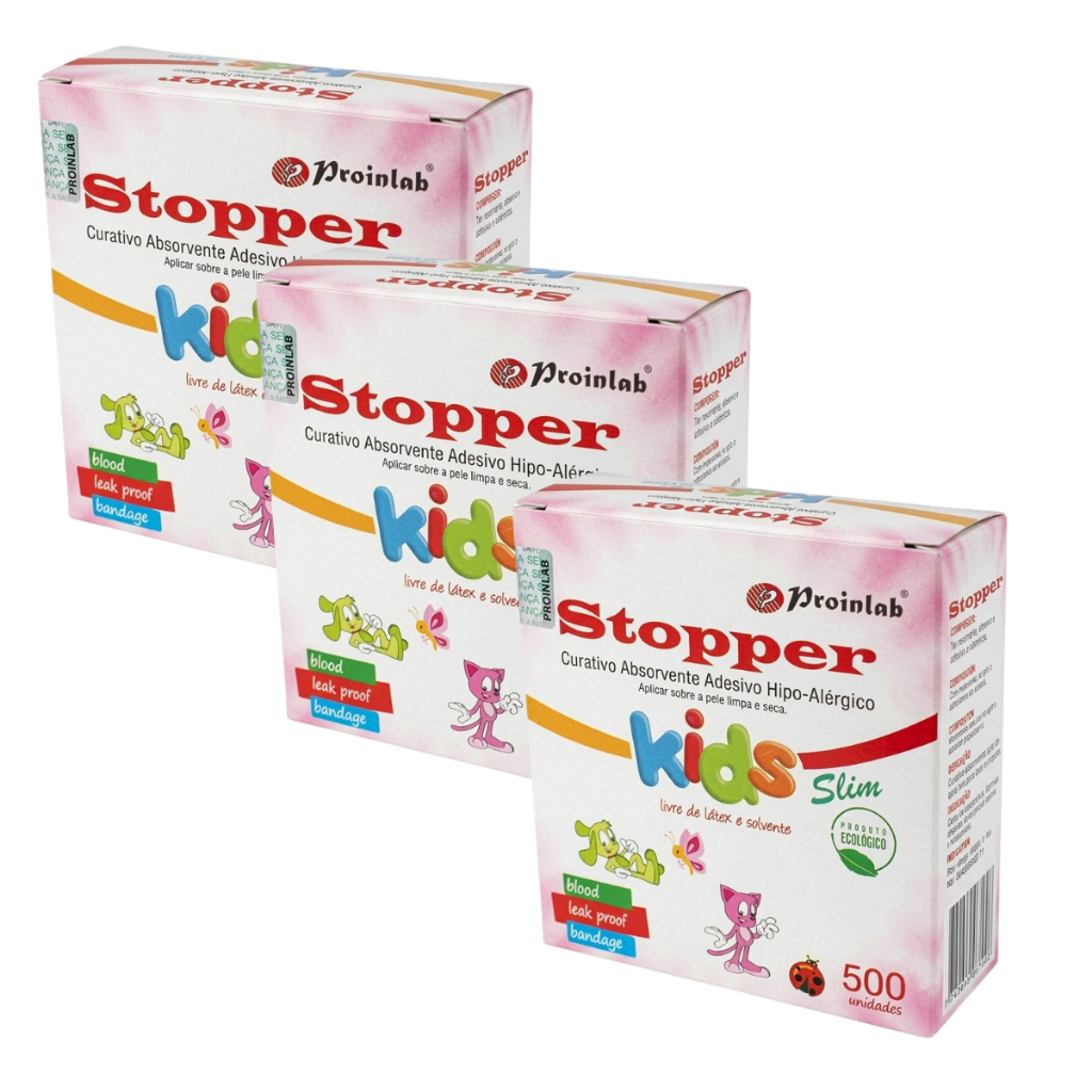 Kit 1500 Curativo Adesivo Infantil Stopper Pós Injeção Hipoalergênico Kids