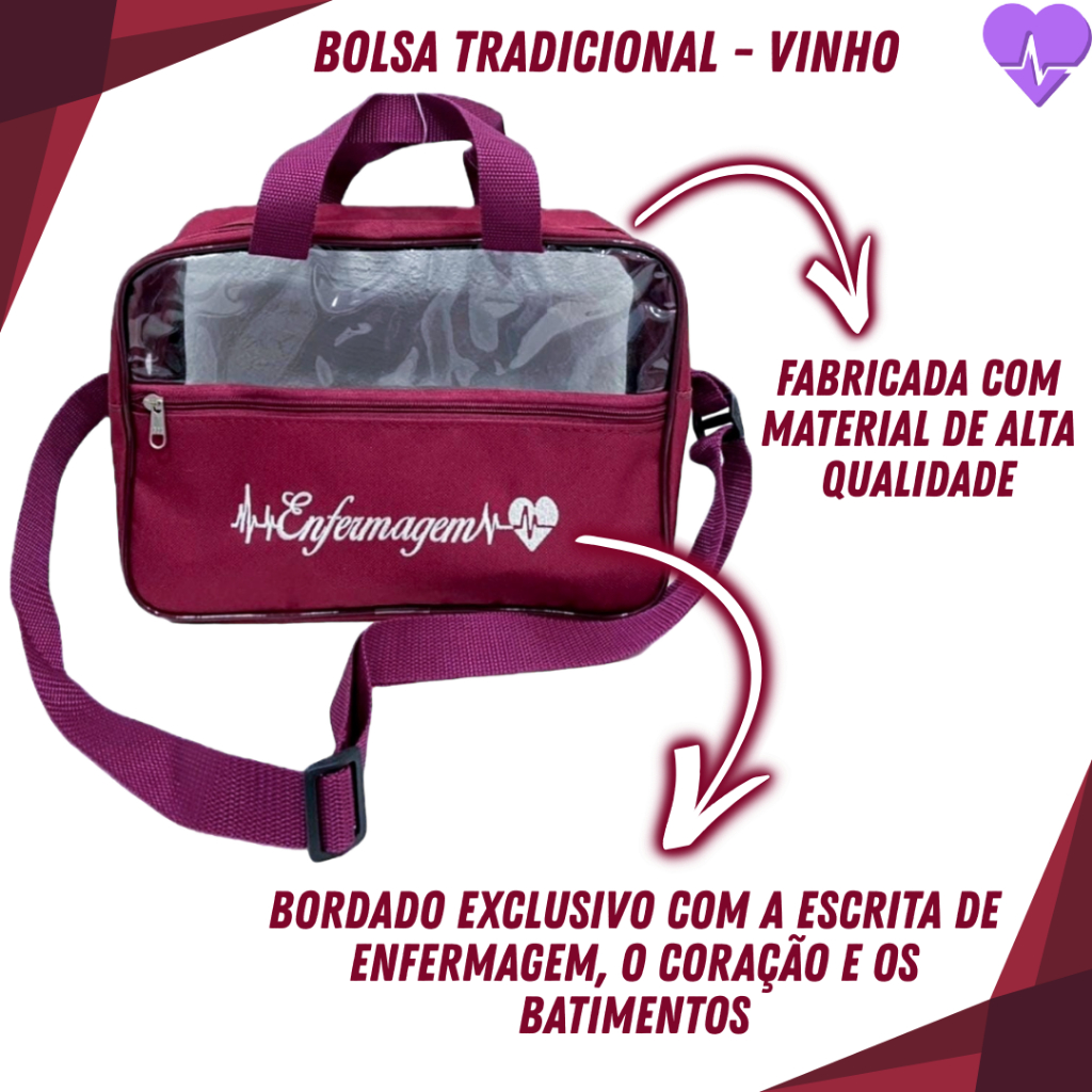 Bolsa Transparente e com Bordado de Enfermagem ideal para Estágio — imagem 2 de 2