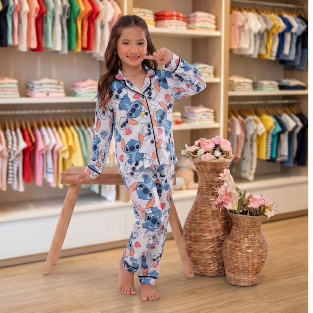 Pijama infantil Menina Americano Longo Blogueira Premium
