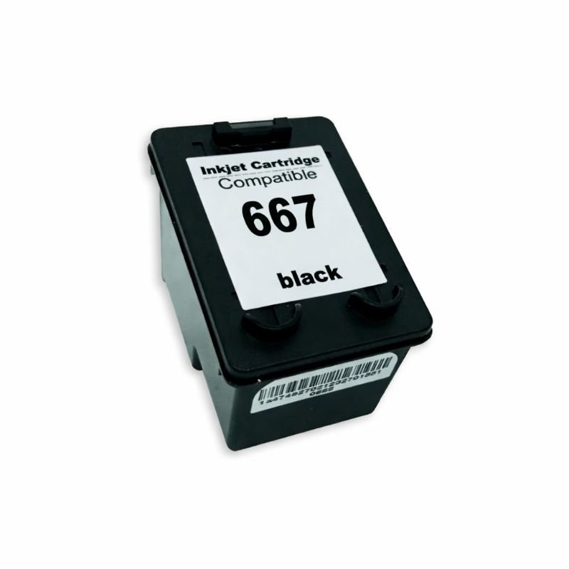 CARTUCHO 667 PRETO 14ML COMPATIVEL IMPRESSORA HP DeskJet Ink 1275, 2374, 2375, 2376,2774,2775,2776,2874,5076,5276..