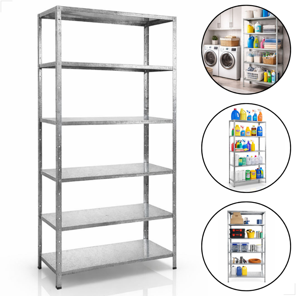 Estante Aço Prateleira Multiuso Bandeja 6 Níveis Reforçada Galvanizada