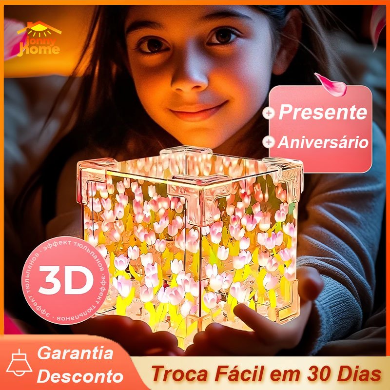 Luz Noturna DIY Tulipa 3D Criativa Lâmpada Tridimensional Casal Presente em Oferta na Shopee