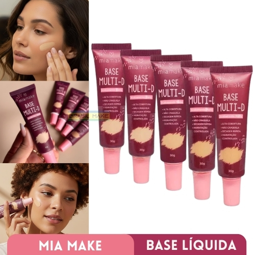 Mia Make Base Efeito Matte Multi-D Ácido Hialurônico e Vitamina C Todas as Tonalidades em Oferta na Shopee