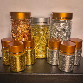 Folhas de Ouro Dourado, Prata, Bronze Decoração Unha Nail Enfeite Art Arte Sedução em Oferta na Shopee