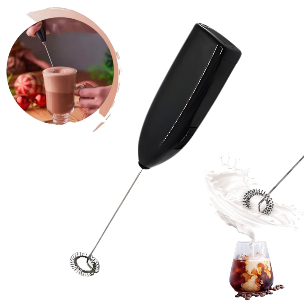 Mini Mixer Elétrico Portátil Batedor de Ovos e Café Espumador de Leite – Cores Sortidas a Pilha