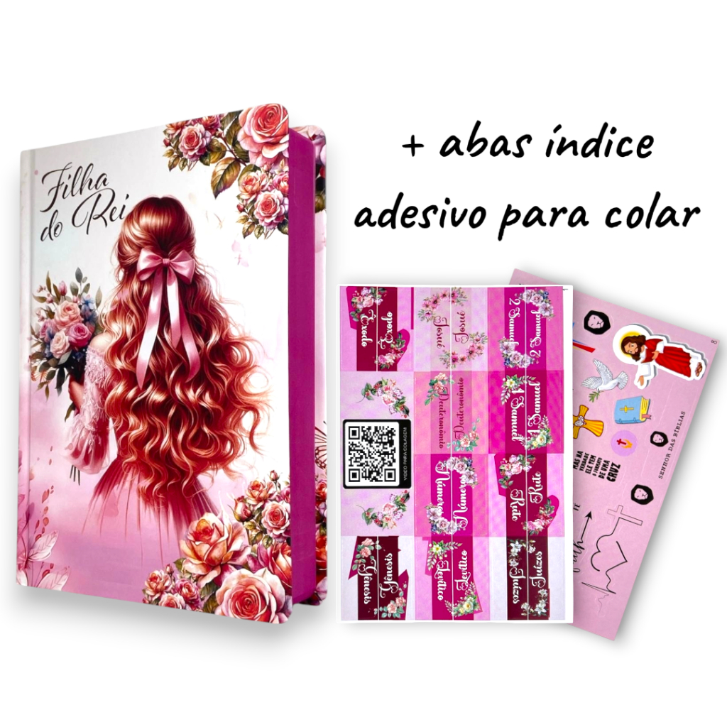 Bíblia Letra Gigante Grande Linguagem Arc Filha Do Rei Capa Dura Com Harpa e Abas Índice Adesivo em Oferta na Shopee