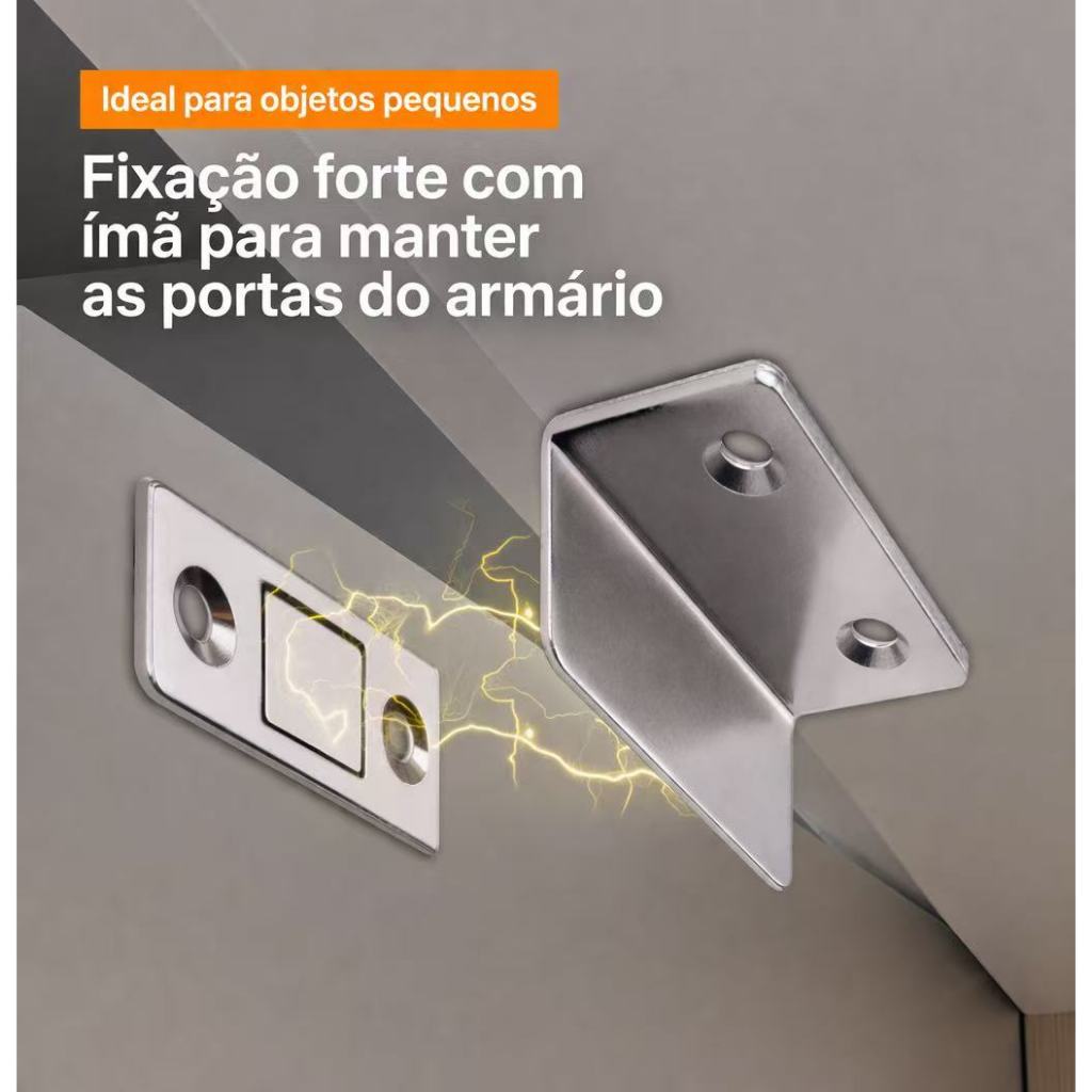 Imã Trava de Armário Porta Gaveta Magnético  Fechamento para Móveis  MODELO L