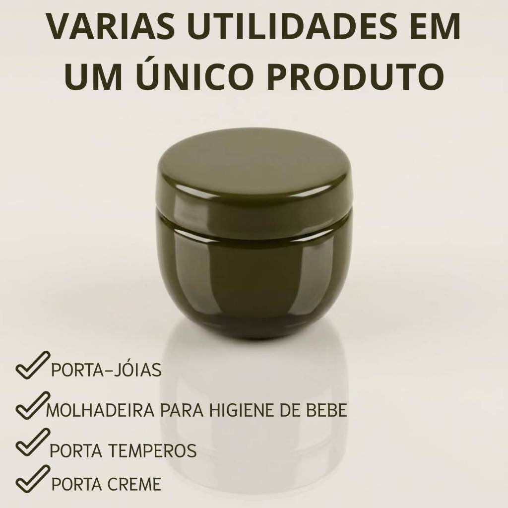 Pote Multiuso com Tampa Porta Joias Temperos Bebê Creme Organizador Pequeno Compacto
