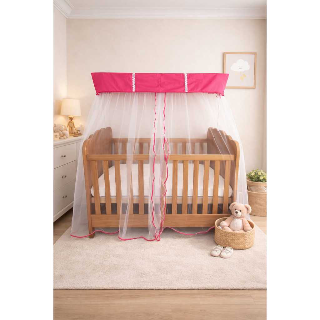 Mosquiteiro berço bandô bebê com tule proteção anti  insetos decorativo enxoval tamanho universal