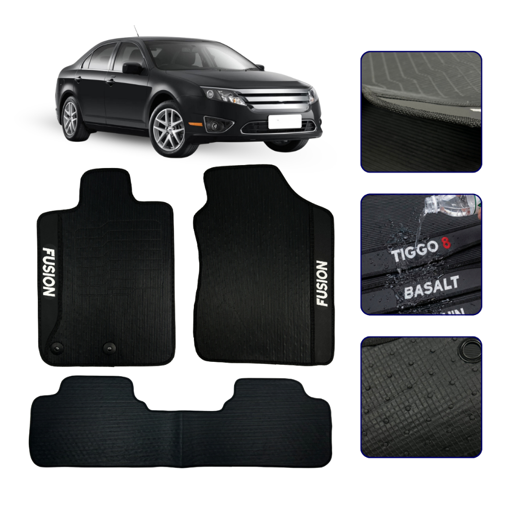 Jogo de Tapete Borracha Compatível Para Fusion 2010 2011 2012 Kit para Carro Automotivo