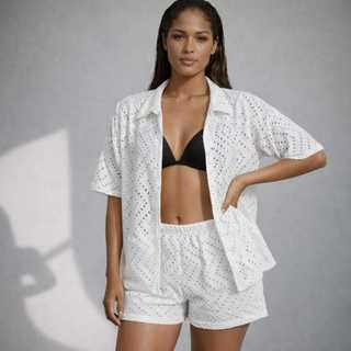 Conjunto Feminino Saída de Praia em Tecido Leve - Tamanho Unico