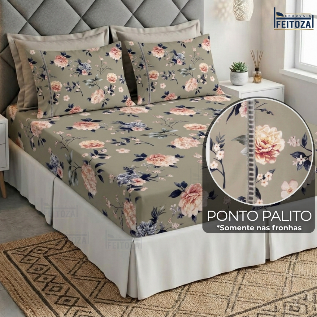 Jogo de Cama 400 Fios Casal Roupa de Cama Queen e Lençol Solteiro Tecido Aveludado Macio Premium'