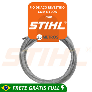Fio de Aço Revestido com Nylon de 3mm - 35/30/20/15/10 e 5 Metros - Stihl Para Roçadeira em Oferta na Shopee