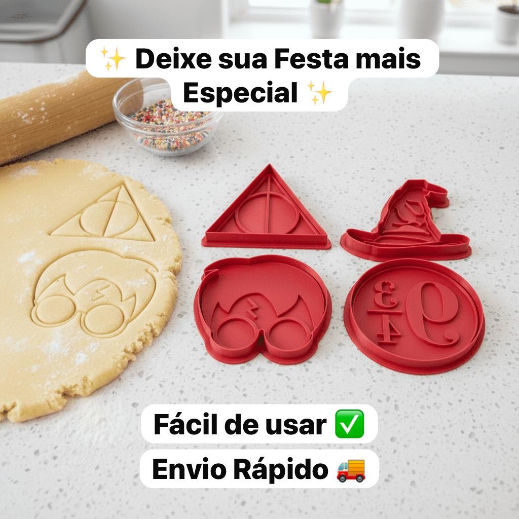 Cortadores de biscoito Magia Cookies Kit 4 Cookies Festa Infantil Confeitaria