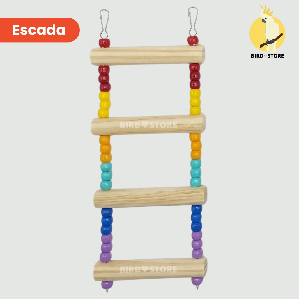 Brinquedo Escada Calopsita Agapornis Periquito Ring Neck Papagaio Gaiola Pet Pássaros para Aves
