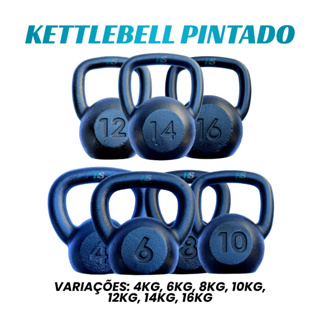 Kettlebell Pintado 4kg a 16kg Fitness Crossfit Treino Funcional Musculação Agachamento Casa em Oferta na Shopee