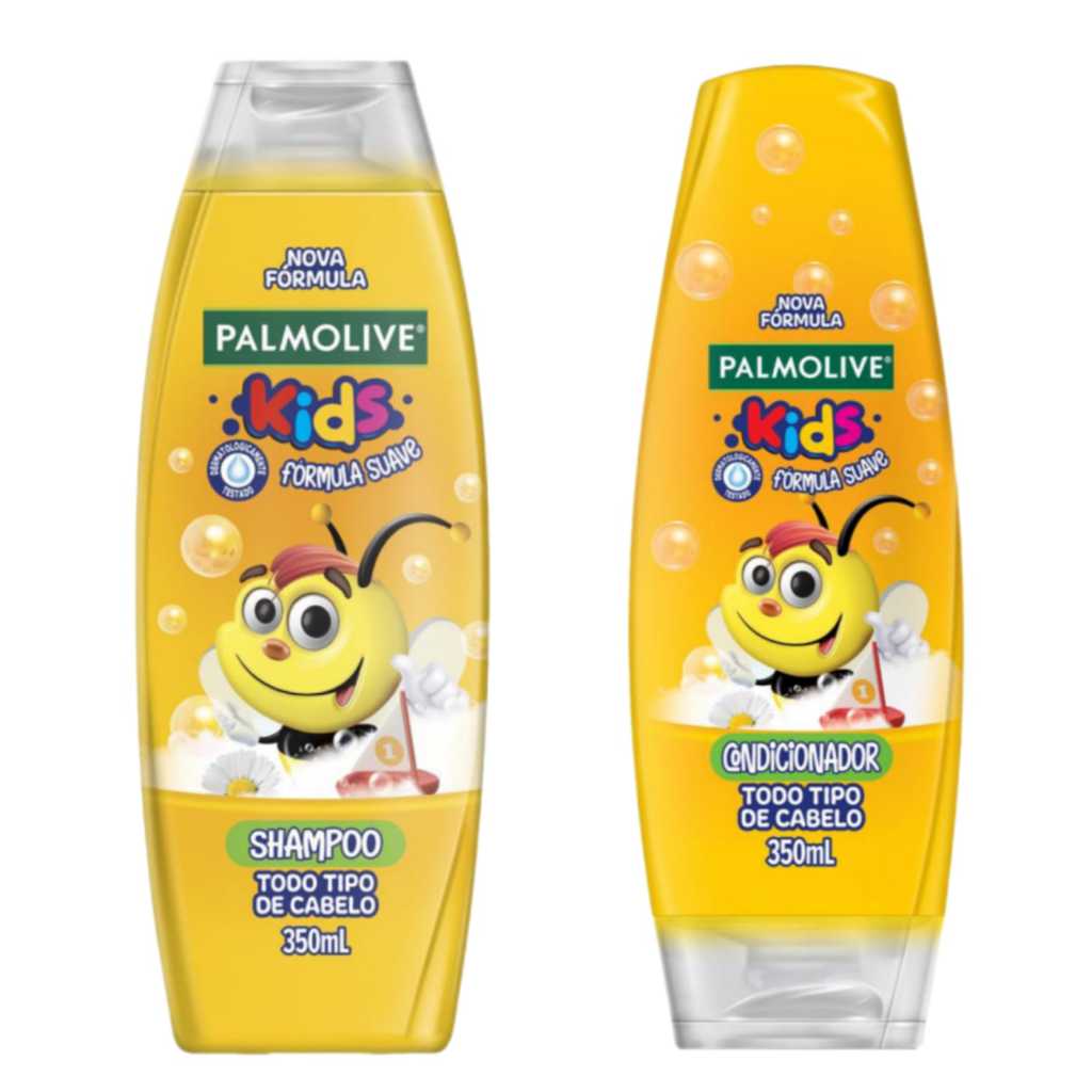 Kit Infantil Palmolive Kids Shampoo Condicionador Todo Tipo de Cabelo Limpeza Suave