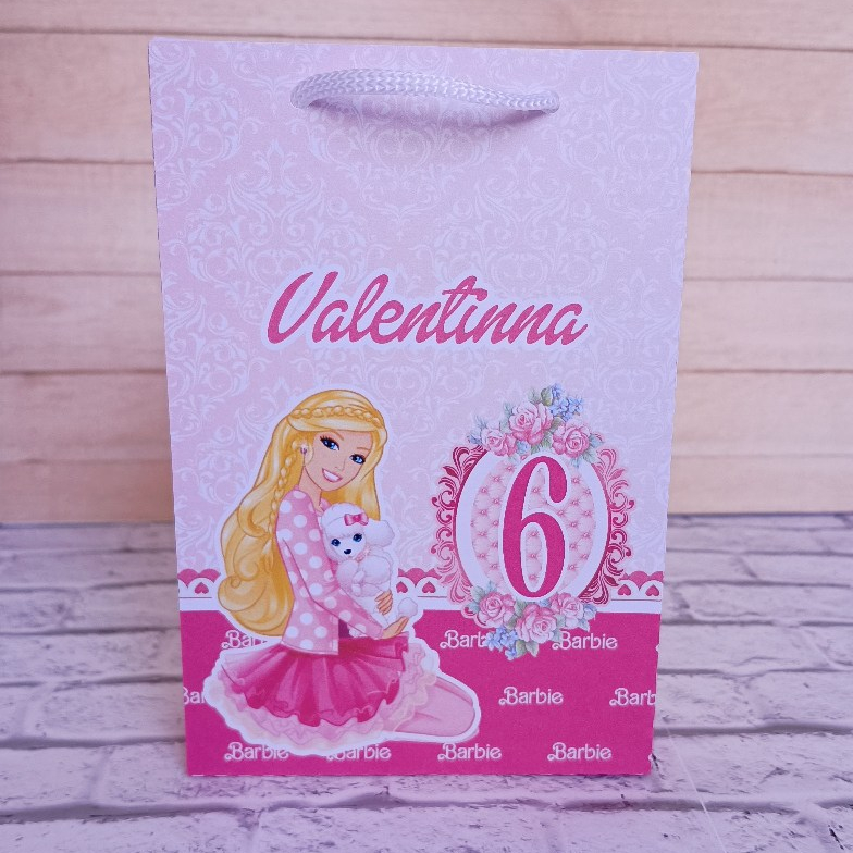 Sacolinhas Personalizadas 10x15cm BARBIE ROSA - Caixinhas Lembrancinhas para Aniversário Personalizados