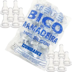 Kit Bico de Mamadeira Redondo 100% Silicone Tetê