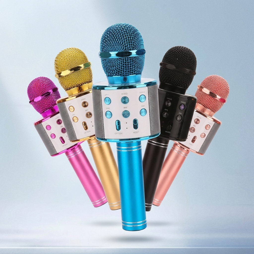 Microfone Karaokê Bluetooth Sem Fio Portátil Recarregável Com Caixa De Som Função Selfie USB TF Para Festa