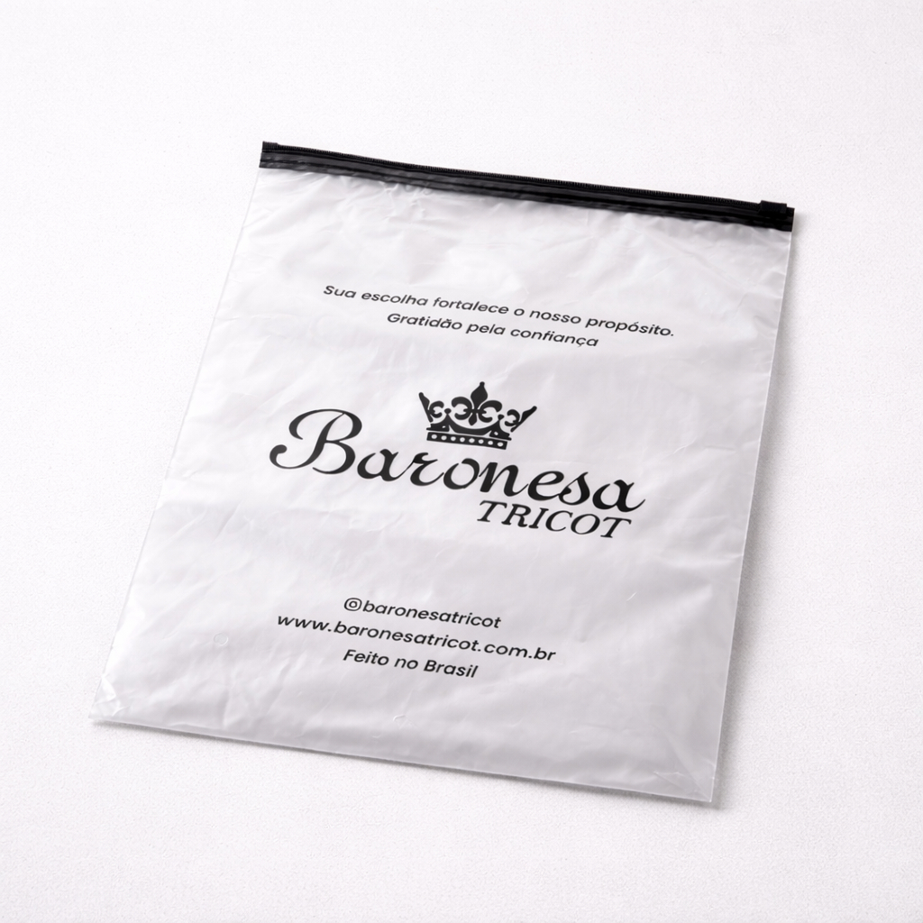 Embalagem plástica 25x35cm e 30x40cm Reutilizável Ziplock Saquinho para Presente Baronesa Tricot em Oferta na Shopee