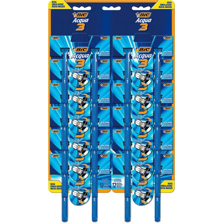 Aparelho Bic Acqua 3 Lâminas - Cartela  Com 24