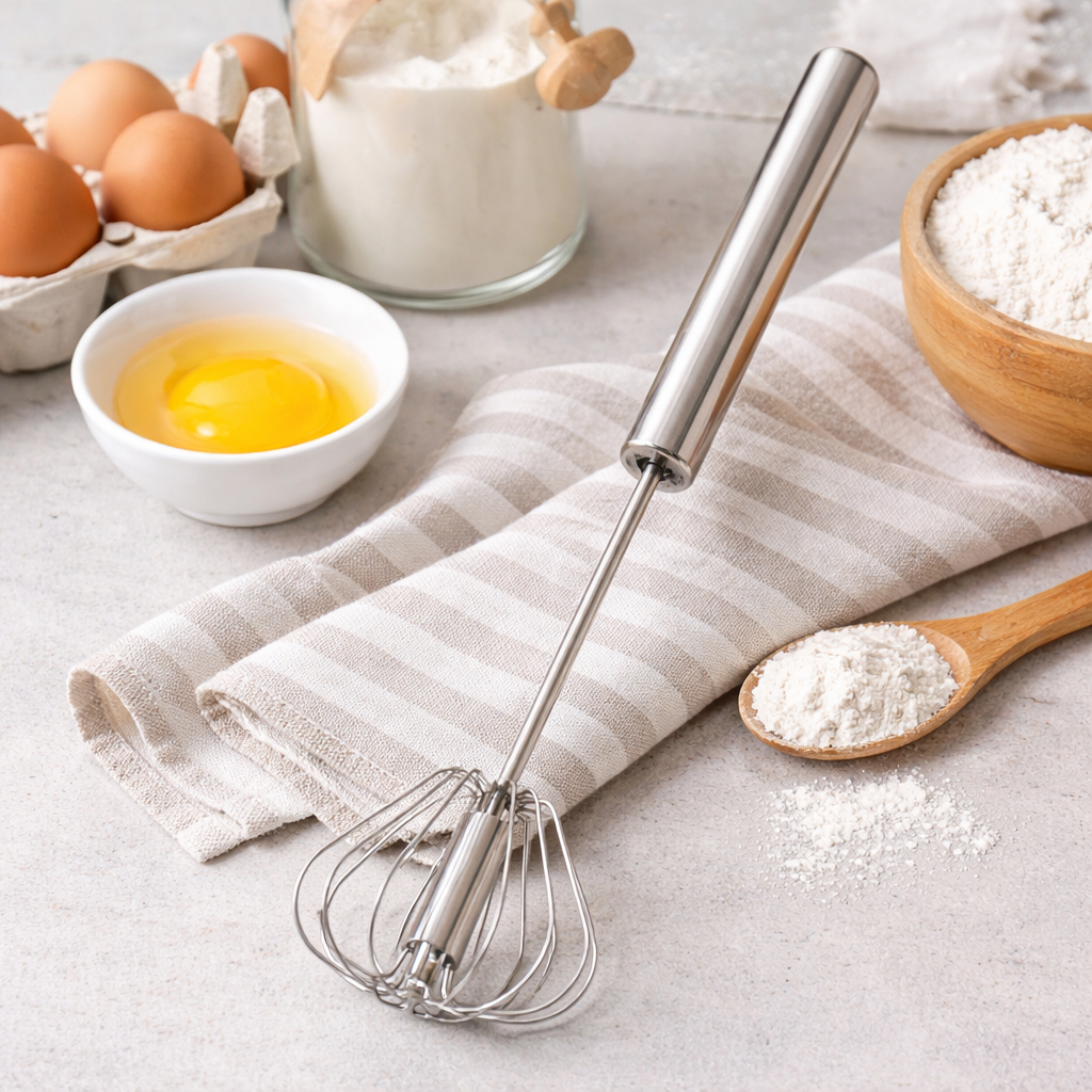 Batedor Misturador De Ovos Mixer Manual 30 cm Aço Inox Profissional Resistente Pode ir na Lava Louças