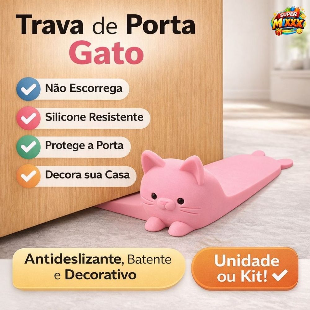Trava de Porta Gato Batente Porta Peso Anti Deslizante Decorativo Casa Unidade ou Kit