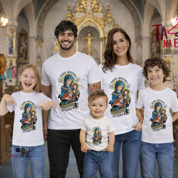 CAMISETA UNISSEX Blusa tshirt feminina NOSSA  SENHORA DO PERPETUO SOCORRO, tshirt moda casual plus