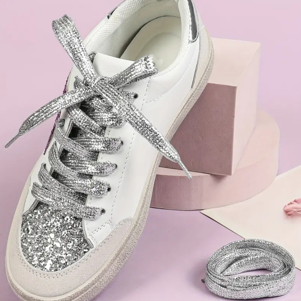 Cadarço Decorativo Metalizado com Brilho Glitter Dourado e Prata de Alta Qualidade Fashion