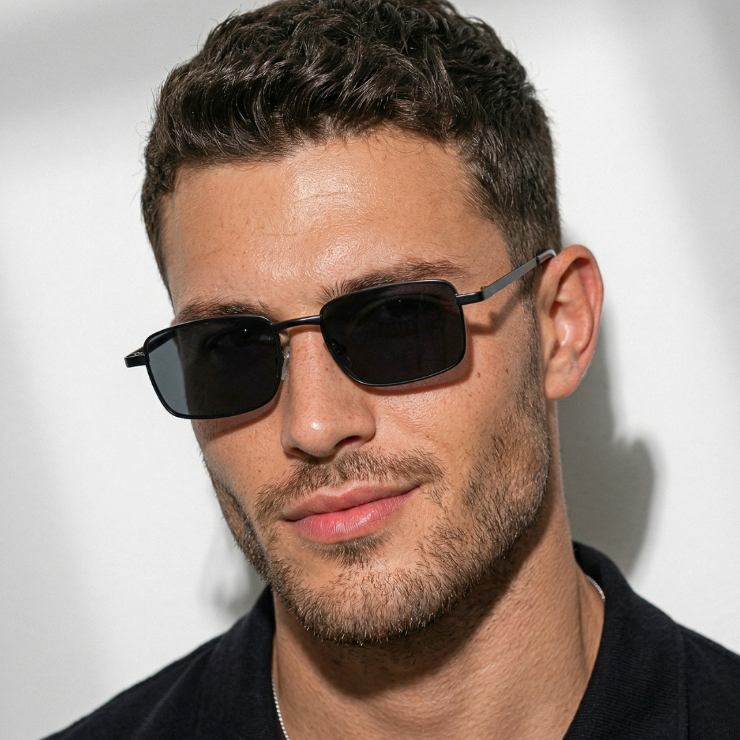 Imagem Óculos de Sol Retangular Premium Tendencia Fino Classico Vintage Retro uv400 Masculino Feminino
