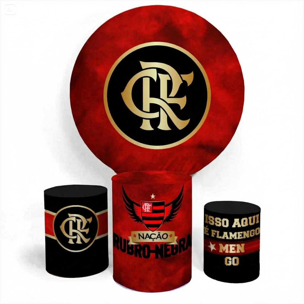 Kit Festa Capa Painel Redondo + Trio Capa Cilíndro Vesti Fácil Time De Futebol em Oferta na Shopee