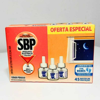 SBP Repelente Elétrico Líquido Refil Com 3 Unidades de 32,9ml Cada em Oferta na Shopee