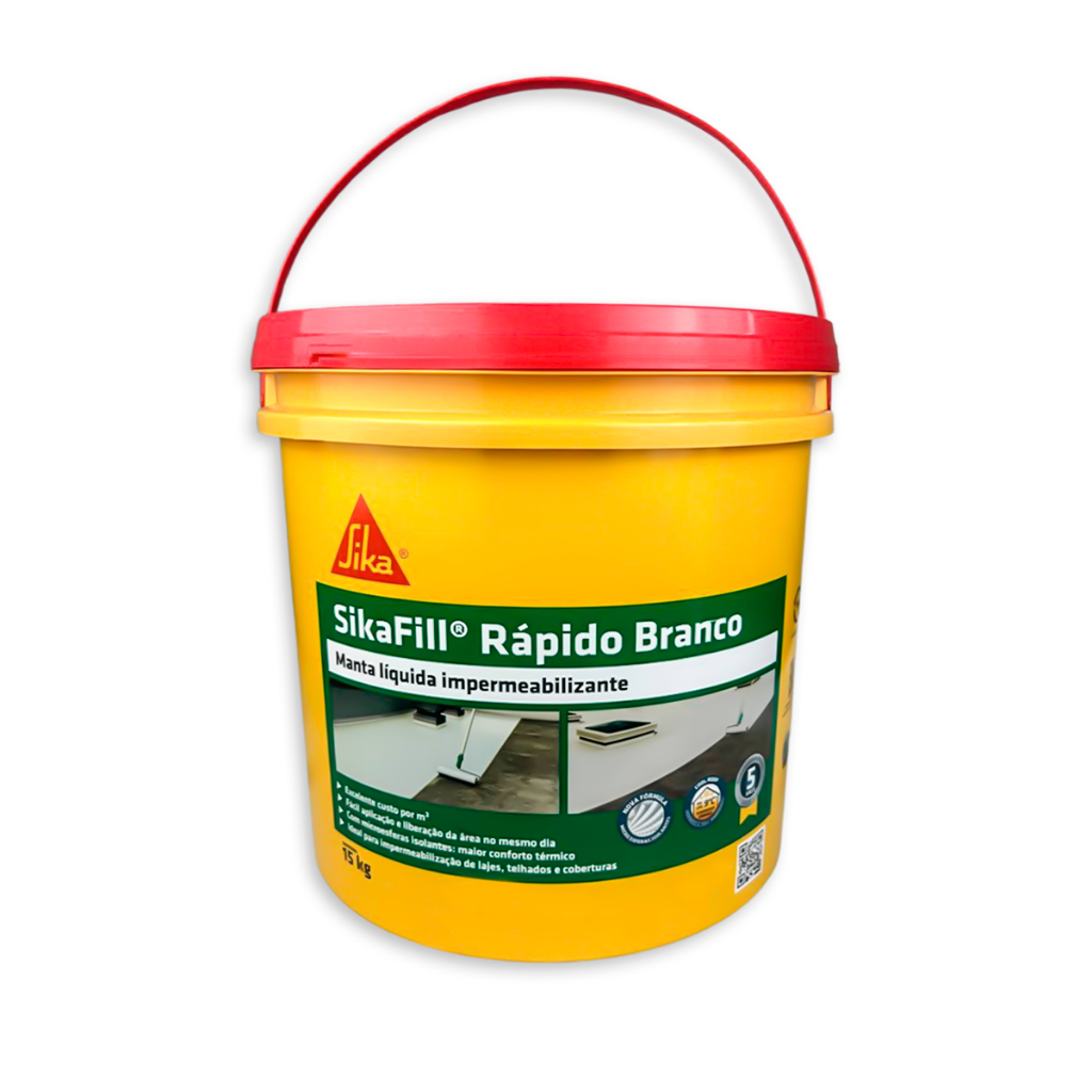 Manta Líquida Sika 15kg Sikafill Rápido Impermeabilizante Branco e Cinza Concreto Anti Infiltração em Oferta na Shopee