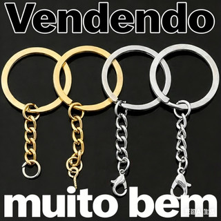 Kit Chaveiro Argola  25mm 25-150 Peças com Corrente, Elo, Pitão e Lagosta Prata/Dourado DIY Resina Pingentes