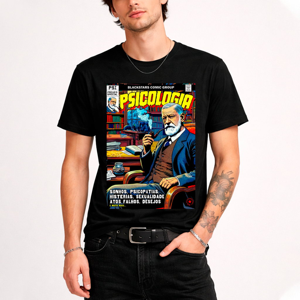Camiseta Graphic Tee Psicologia Freud´s HQ Camisa Masculina Tshirt Feminina em Oferta na Shopee