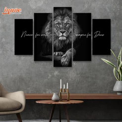 Quadro Decorativo Mosaico Leão de Judá Jesus Cristo 80x50 cm
