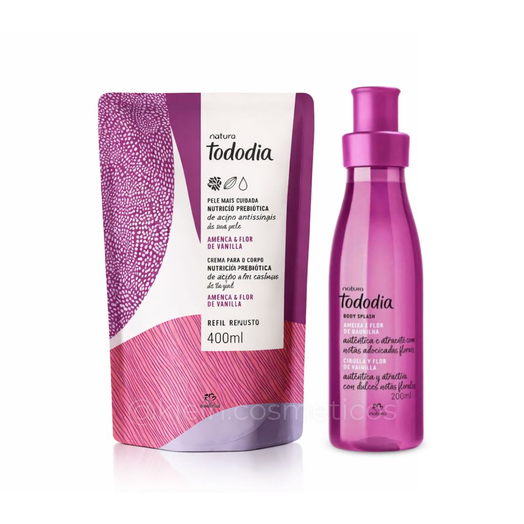 Combo Tododia Ameixa e Flor de Baunilha (Body Splash + Hidratante Refil) - Natura | ORIGINAIS