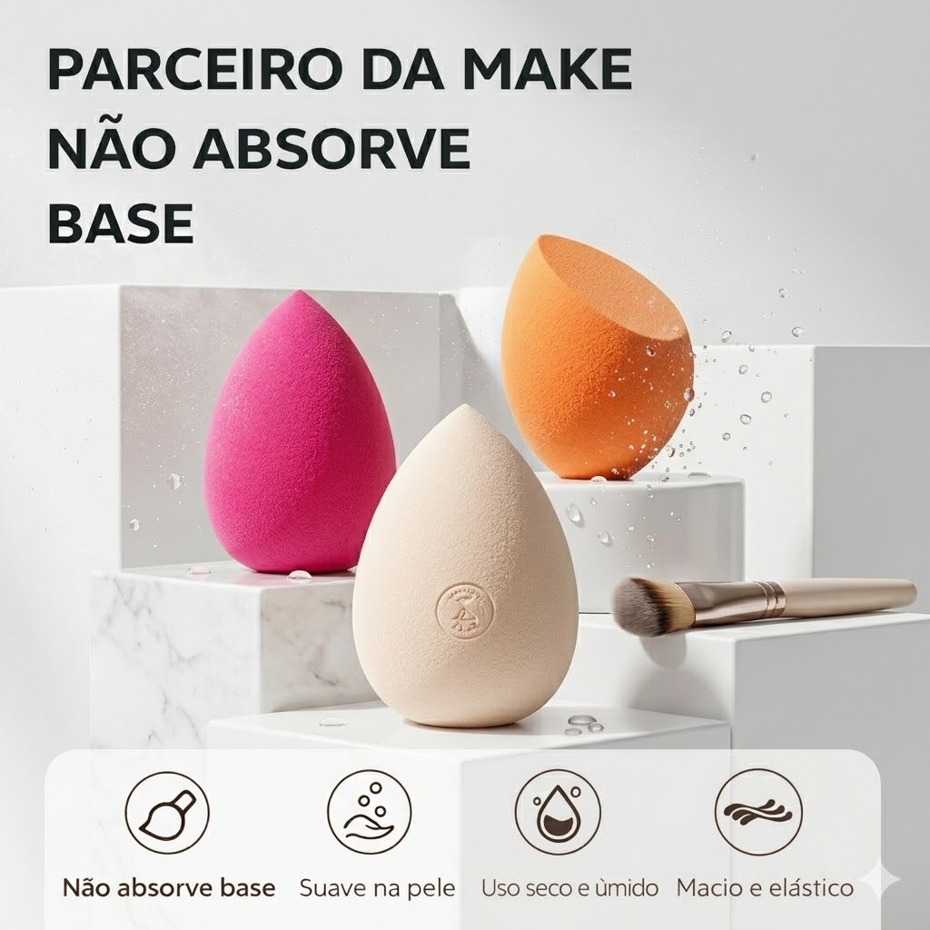 Kit 6/12/24 Esponjas Maquiagem Beauty Blender Macia Profissional Base Corretivo Seco Molhado Sem Marcas em Oferta na Shopee