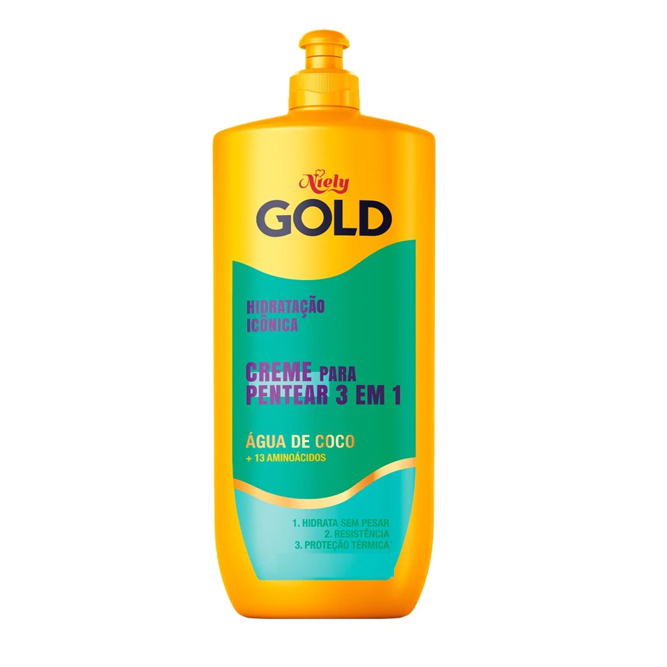 Creme para Pentear Niely Gold Hidratação Milagrosa Água de Coco + Extrato de Babosa 500ml