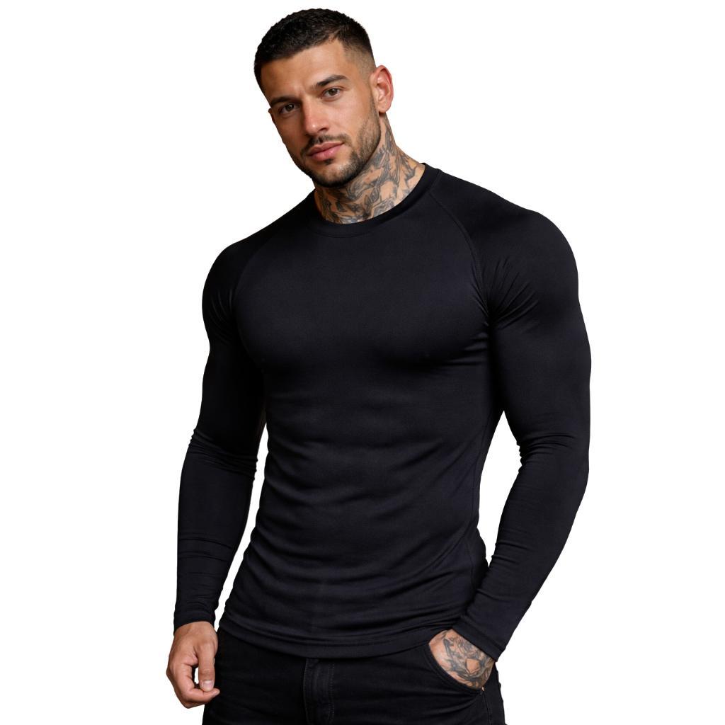 Camisa Térmica Proteção Uv 50+ Segunda Pele Camiseta Blusa Malha Fria Unissex Academia Manga Longa