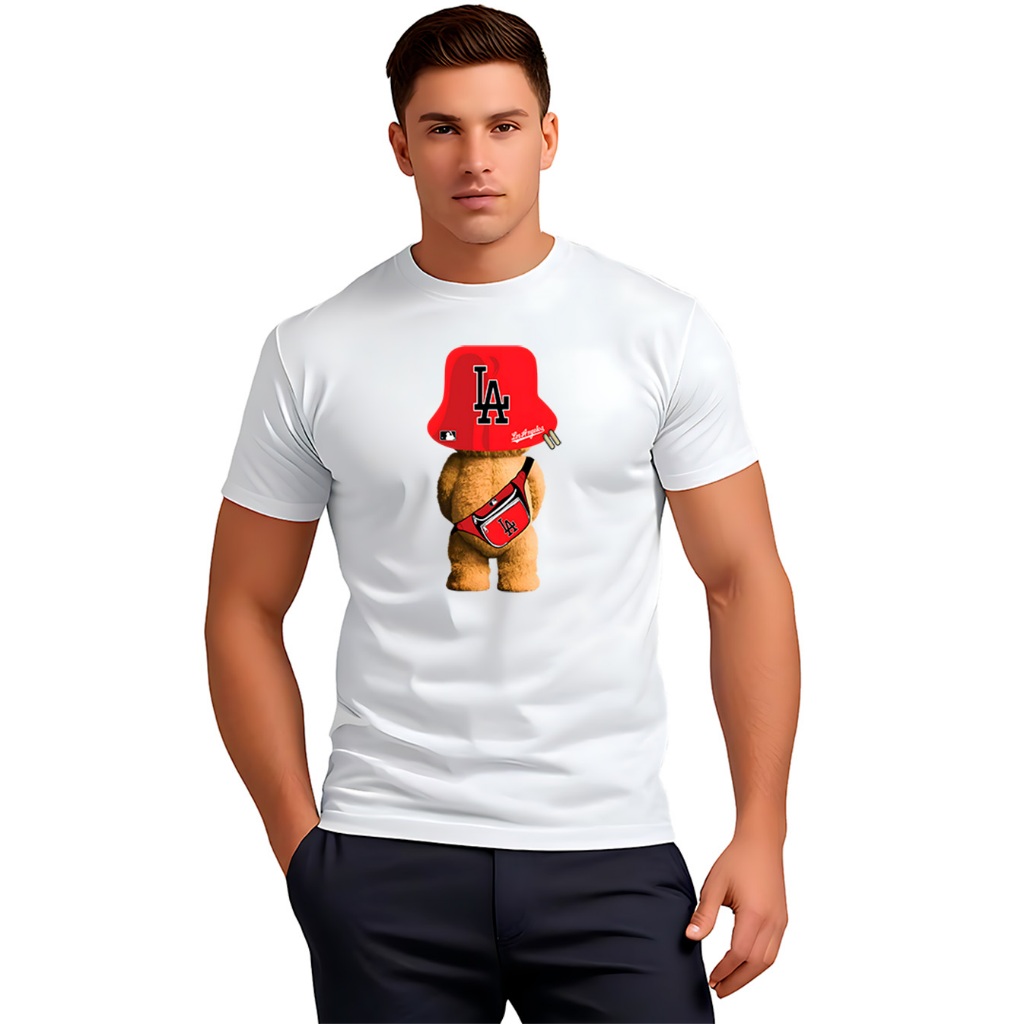 Camiseta Masculina Básica  100% Algodão  Premium Estampada Ursinho Streetwear Confortávél  Tendência