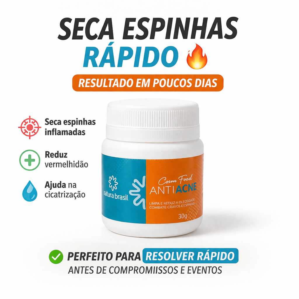 Creme ANTI ACNE 50g secativo para espinhas cravos e acnes irritadas