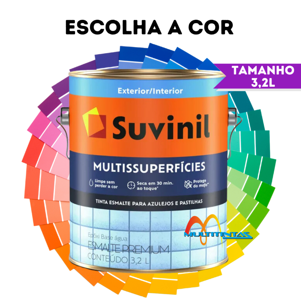 Tinta Epóxi Azulejo MDF Madeira Acetinada 3,2l Multissuperfícies Suvinil Escolha A Cor Cerâmica