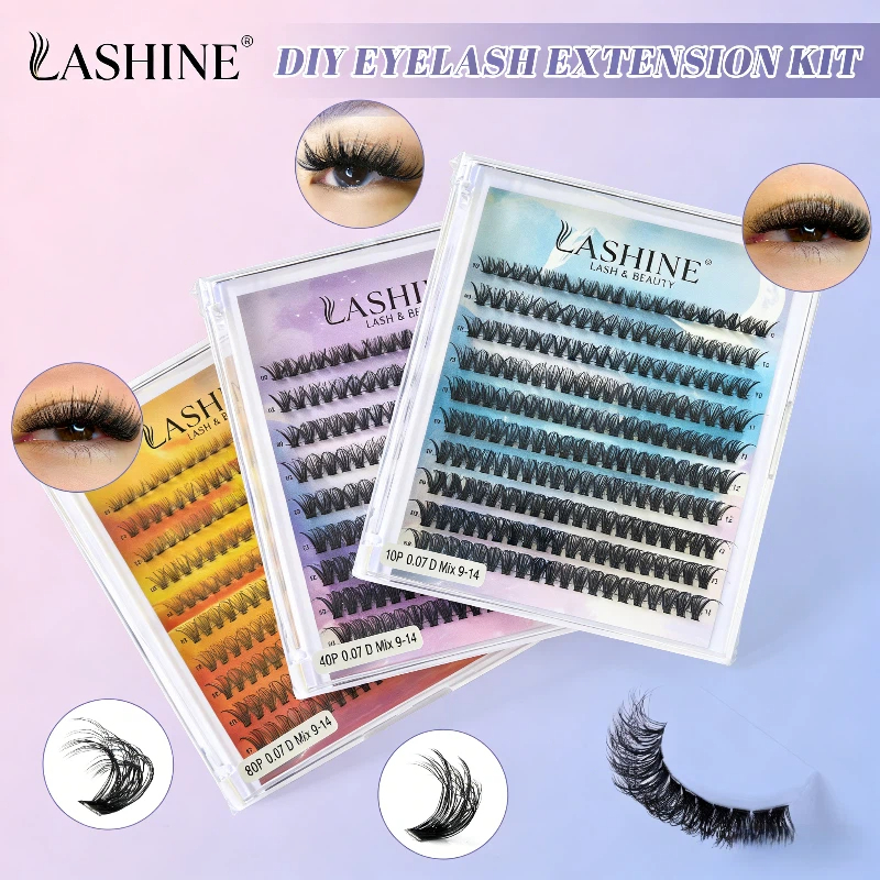 Cílios Tufinho Lashine 10P/20P/30P/40P/50P/60P/80P 0.07 D Mix 9-14mm