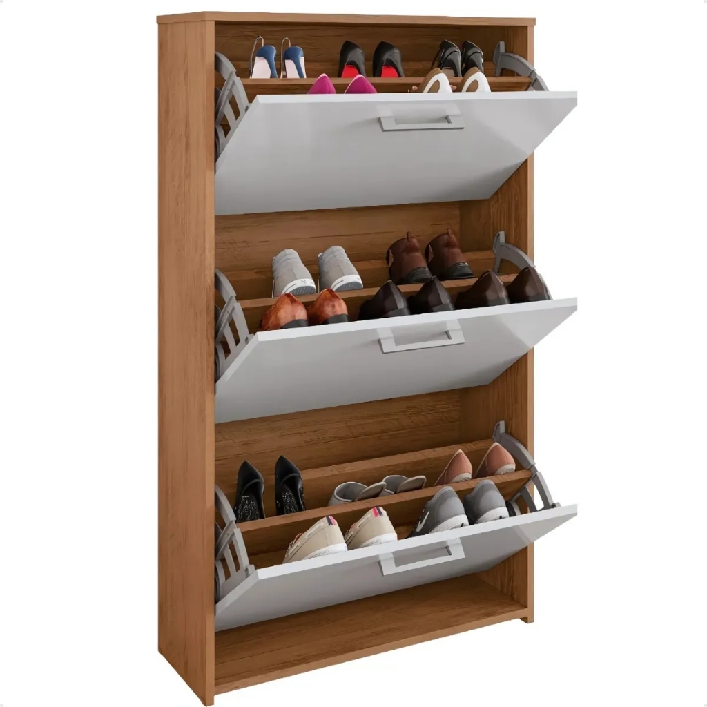 Sapateira Livorno 3 Portas Até 20 Pares Organizador Hall Entrada Moderna Premium MDP