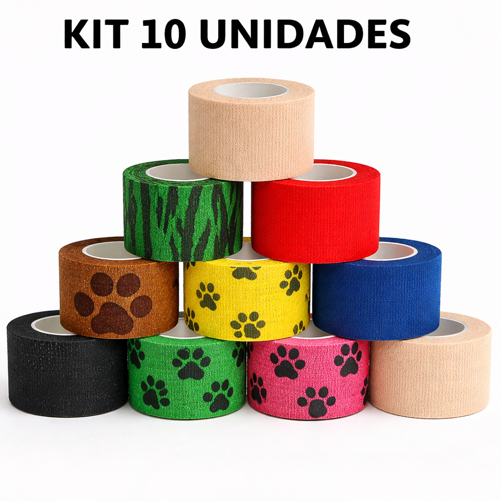 Kit 10 unidades Bandagem Adesiva  Curativo Pet Atadura Tape  Grip  Tattoo Tatuagem