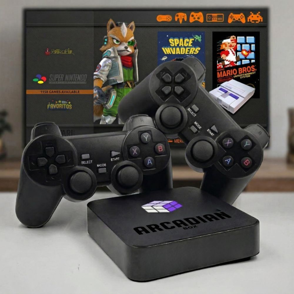 Vídeo Game com Jogos retro + 2 Controles sem fio Multijogos Console